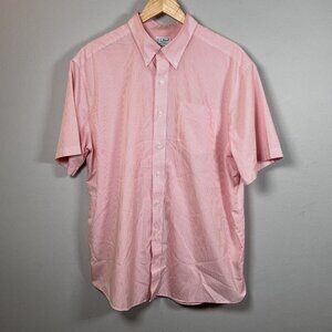 L.L. Bean Shirt Traditional Fit Pink Stripe Short Sleeve Button Down Men’s XL